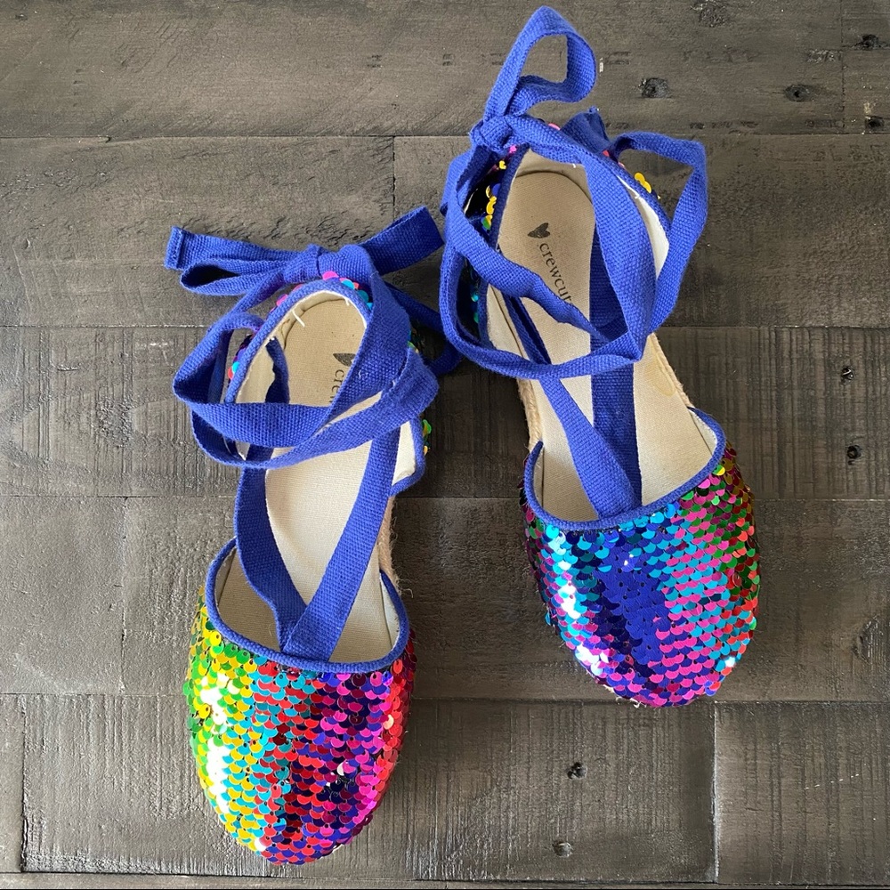J Crew Crewcut Flip Rainbow Sequin Espadrille 1